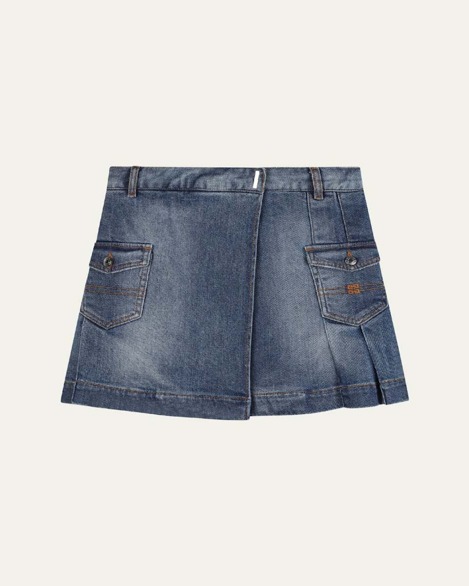 Girl's Pleated Denim Skirt, Size 8-14